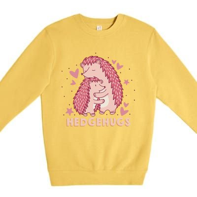 Valentines Day Hedgehog Cuddle Animal Lovers Hedgehugs Gift Premium Crewneck Sweatshirt