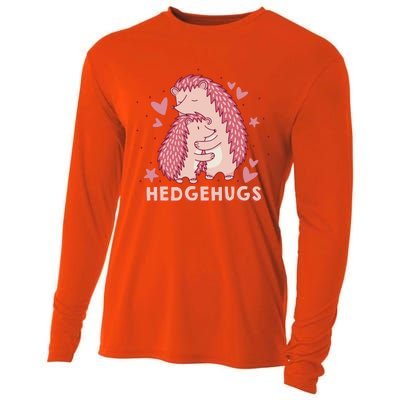 Valentines Day Hedgehog Cuddle Animal Lovers Hedgehugs Gift Cooling Performance Long Sleeve Crew