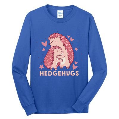 Valentines Day Hedgehog Cuddle Animal Lovers Hedgehugs Gift Tall Long Sleeve T-Shirt