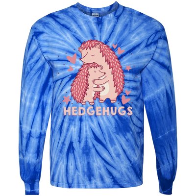 Valentines Day Hedgehog Cuddle Animal Lovers Hedgehugs Gift Tie-Dye Long Sleeve Shirt