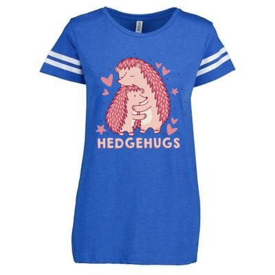 Valentines Day Hedgehog Cuddle Animal Lovers Hedgehugs Gift Enza Ladies Jersey Football T-Shirt