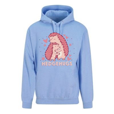 Valentines Day Hedgehog Cuddle Animal Lovers Hedgehugs Gift Unisex Surf Hoodie