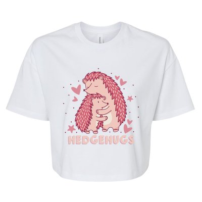 Valentines Day Hedgehog Cuddle Animal Lovers Hedgehugs Gift Bella+Canvas Jersey Crop Tee