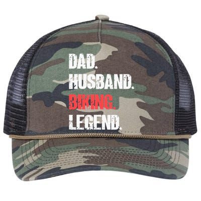 Vintage Dad Husband Biking Legend Retro Rope Trucker Hat Cap