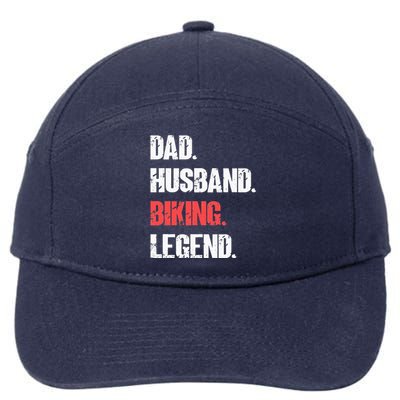 Vintage Dad Husband Biking Legend 7-Panel Snapback Hat