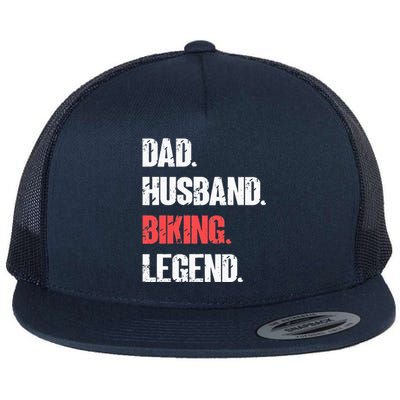 Vintage Dad Husband Biking Legend Flat Bill Trucker Hat