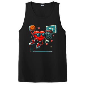 Valentines Day Heart Dunking Basketball Meaningful Gift PosiCharge Competitor Tank