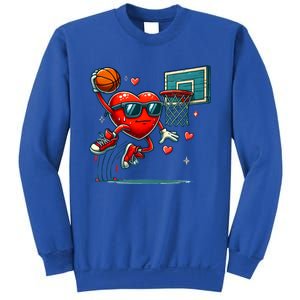 Valentines Day Heart Dunking Basketball Meaningful Gift Sweatshirt