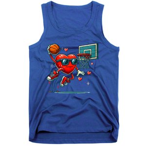 Valentines Day Heart Dunking Basketball Meaningful Gift Tank Top