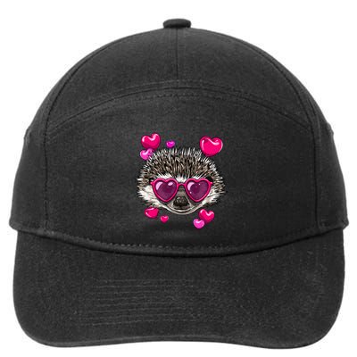 Valentines Day Hedgehog Funny Hedgehog Lover Gift 7-Panel Snapback Hat