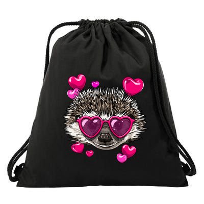 Valentines Day Hedgehog Funny Hedgehog Lover Gift Drawstring Bag