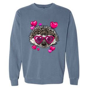 Valentines Day Hedgehog Funny Hedgehog Lover Gift Garment-Dyed Sweatshirt