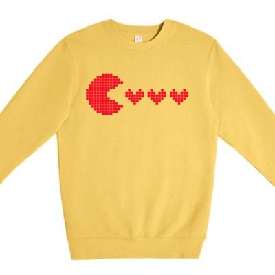 Valentines Day Hearts Funny Boy Girl Gifts Gaming Premium Crewneck Sweatshirt