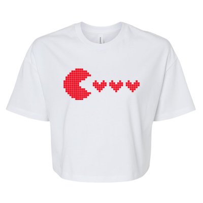 Valentines Day Hearts Funny Boy Girl Gifts Gaming Bella+Canvas Jersey Crop Tee