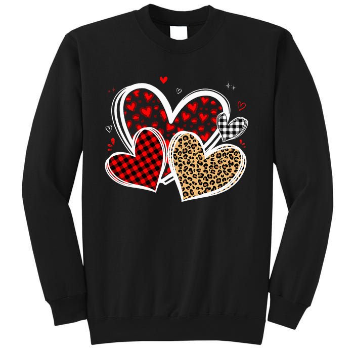 Valentines Day Hearts Love Leopard Red Plaid Sweatshirt