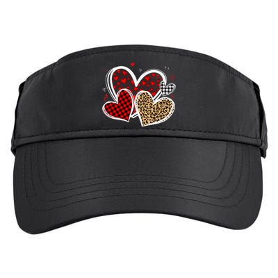 Valentines Day Hearts Love Leopard Red Plaid Adult Drive Performance Visor