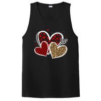 Valentines Day Hearts Love Leopard Red Plaid PosiCharge Competitor Tank