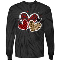 Valentines Day Hearts Love Leopard Red Plaid Tie-Dye Long Sleeve Shirt