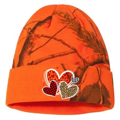 Valentines Day Hearts Love Leopard Red Plaid Kati Licensed 12" Camo Beanie