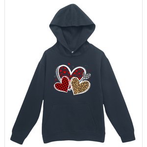 Valentines Day Hearts Love Leopard Red Plaid Urban Pullover Hoodie