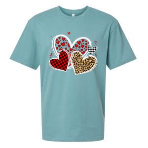 Valentines Day Hearts Love Leopard Red Plaid Sueded Cloud Jersey T-Shirt