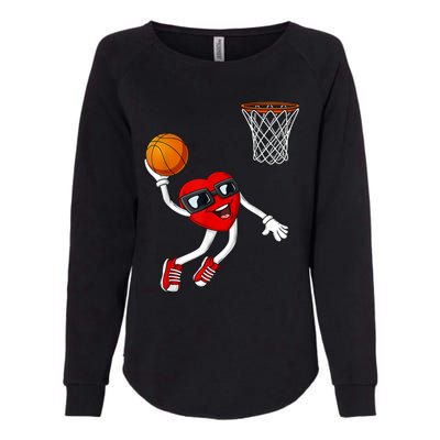 Valentines Day Heart Dunking Basketball Boys Girls K.i.d.s Womens California Wash Sweatshirt