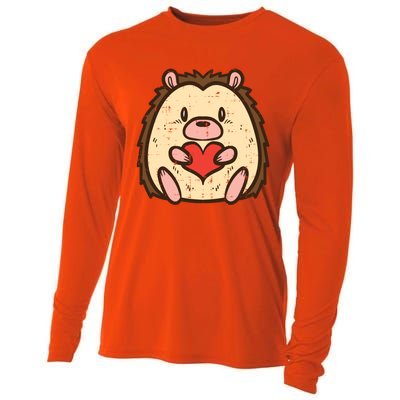 Valentines Day Hedgehog Heart Great Gift Cooling Performance Long Sleeve Crew