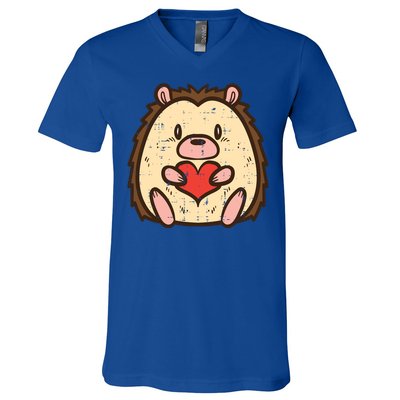 Valentines Day Hedgehog Heart Great Gift V-Neck T-Shirt