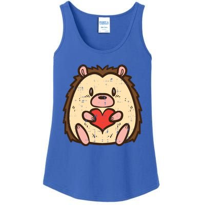 Valentines Day Hedgehog Heart Great Gift Ladies Essential Tank