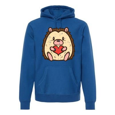 Valentines Day Hedgehog Heart Great Gift Premium Hoodie