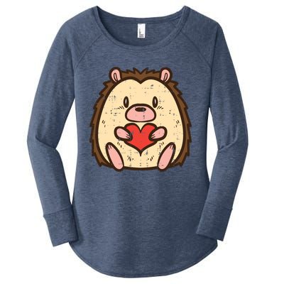 Valentines Day Hedgehog Heart Great Gift Women's Perfect Tri Tunic Long Sleeve Shirt