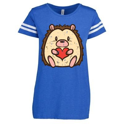 Valentines Day Hedgehog Heart Great Gift Enza Ladies Jersey Football T-Shirt