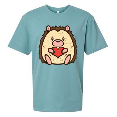 Valentines Day Hedgehog Heart Great Gift Sueded Cloud Jersey T-Shirt