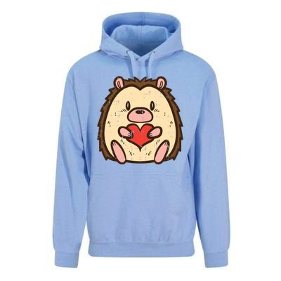 Valentines Day Hedgehog Heart Great Gift Unisex Surf Hoodie