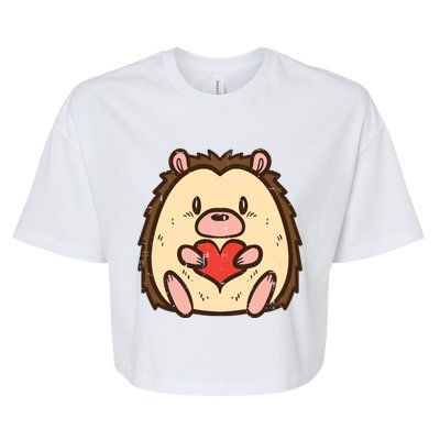 Valentines Day Hedgehog Heart Great Gift Bella+Canvas Jersey Crop Tee