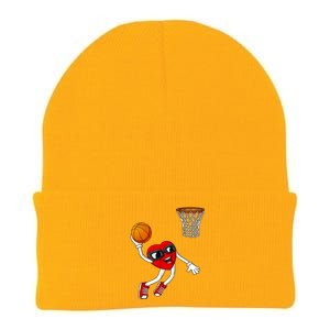 Valentines Day Heart Dunking Basketball Boys Girls Kids Knit Cap Winter Beanie