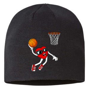 Valentines Day Heart Dunking Basketball Boys Girls Kids Sustainable Beanie