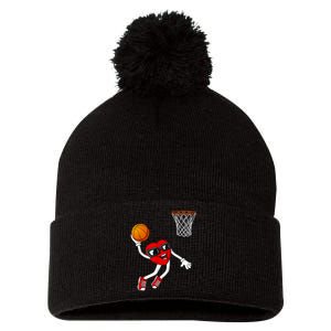 Valentines Day Heart Dunking Basketball Boys Girls Kids Pom Pom 12in Knit Beanie