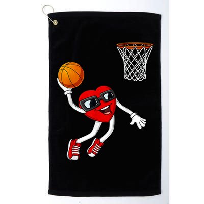 Valentines Day Heart Dunking Basketball Boys Girls Kids Golf Towel