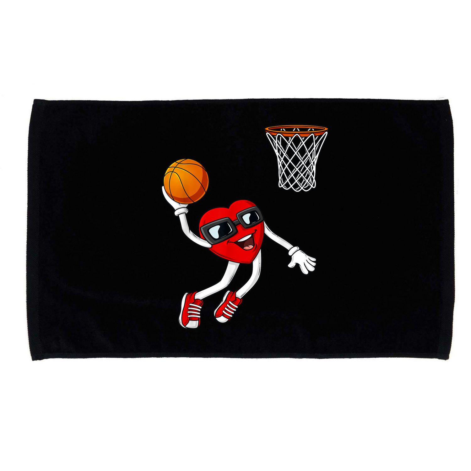 Valentines Day Heart Dunking Basketball Boys Girls Kids Microfiber Hand Towel