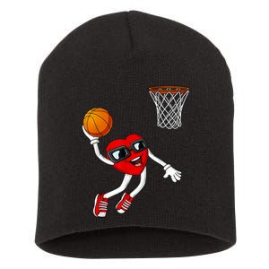 Valentines Day Heart Dunking Basketball Boys Girls Kids Short Acrylic Beanie