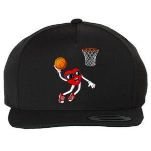 Valentines Day Heart Dunking Basketball Boys Girls Kids Wool Snapback Cap