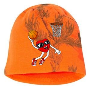 Valentines Day Heart Dunking Basketball Boys Girls Kids Kati - Camo Knit Beanie