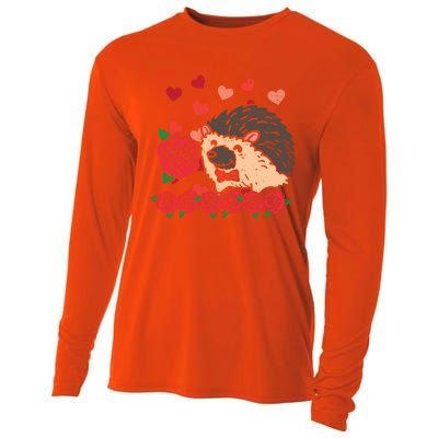 Valentines Day Hedgehog Gift Cooling Performance Long Sleeve Crew