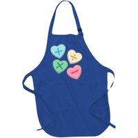 Valentine's Day Hearts With Math Symbols Gift Full-Length Apron With Pockets