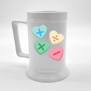 Valentine's Day Hearts With Math Symbols Gift Beer Stein