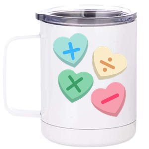 Valentine's Day Hearts With Math Symbols Gift 12 oz Stainless Steel Tumbler Cup