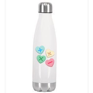 Valentine's Day Hearts With Math Symbols Gift Stainless Steel Insulated Water Bottle