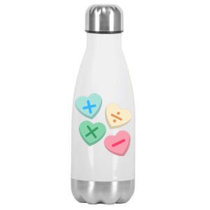 Valentine's Day Hearts With Math Symbols Gift Stainless Steel Insulated Water Bottle