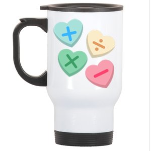 Valentine's Day Hearts With Math Symbols Gift Stainless Steel Travel Mug